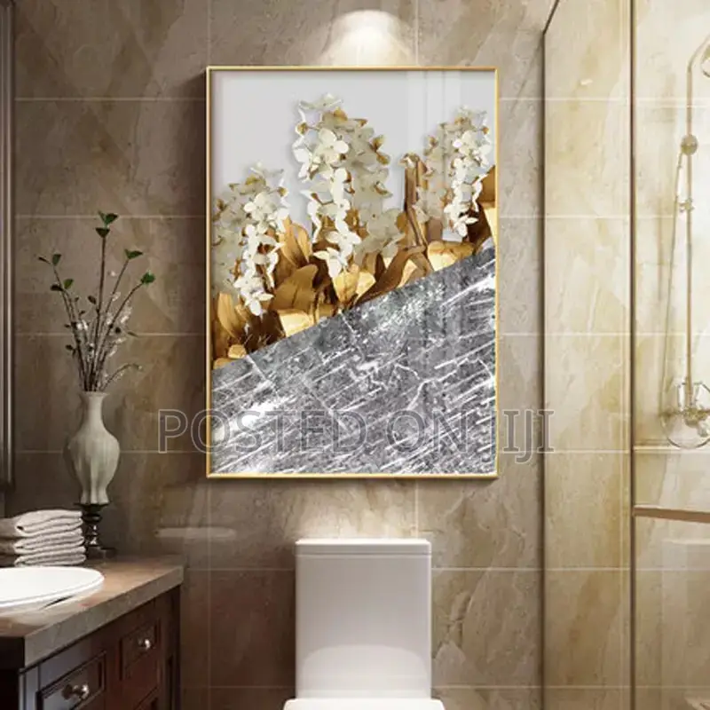 Abstract Gold Leaf Flower Wall Art