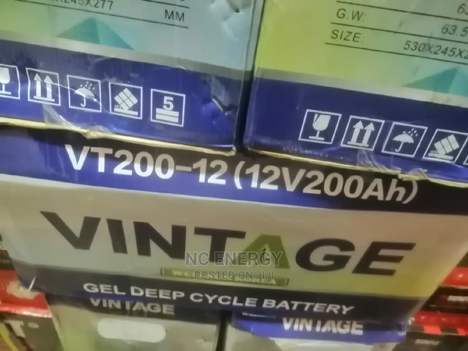 Vintage 12v 200ah Deep Cycle Tall Tubular Battery.