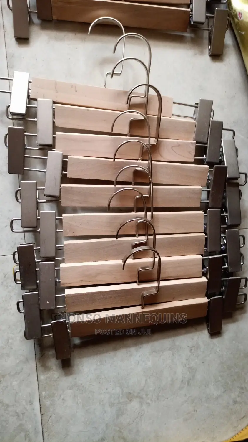 High Quality Wooden Clip Hangers With Metal Hook