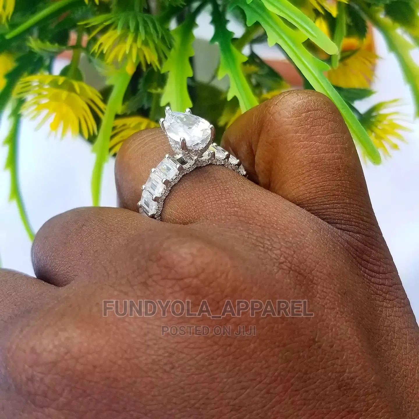 Pear Shape 925 Sterling Silver Engagement Ring