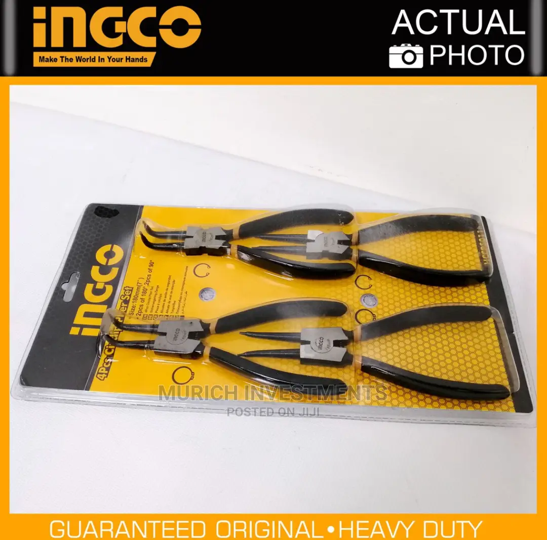 Ingco HCCPS01180 7" Circlip Pliers 4pcs/Set, Carbon Steel