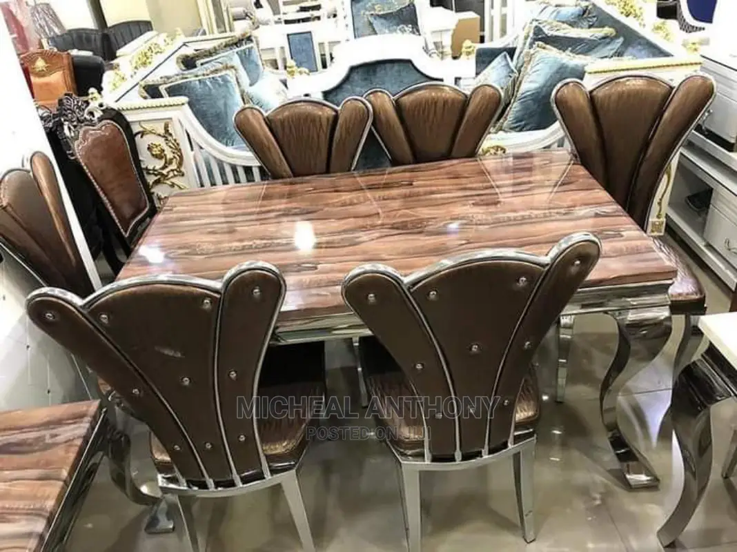 Set Of Marble Dinning With Butterfly Chairs By 6