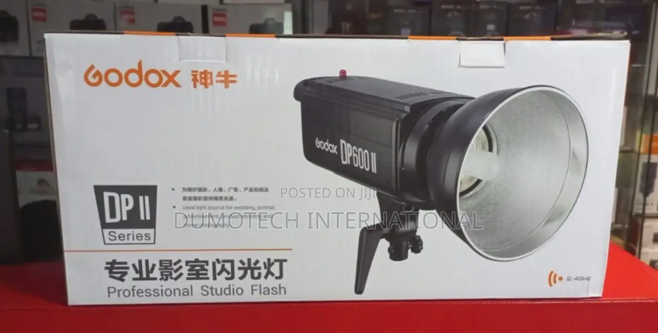 Godox DP 600 II Strobe Light (2pc) +Stands + Umbrellas