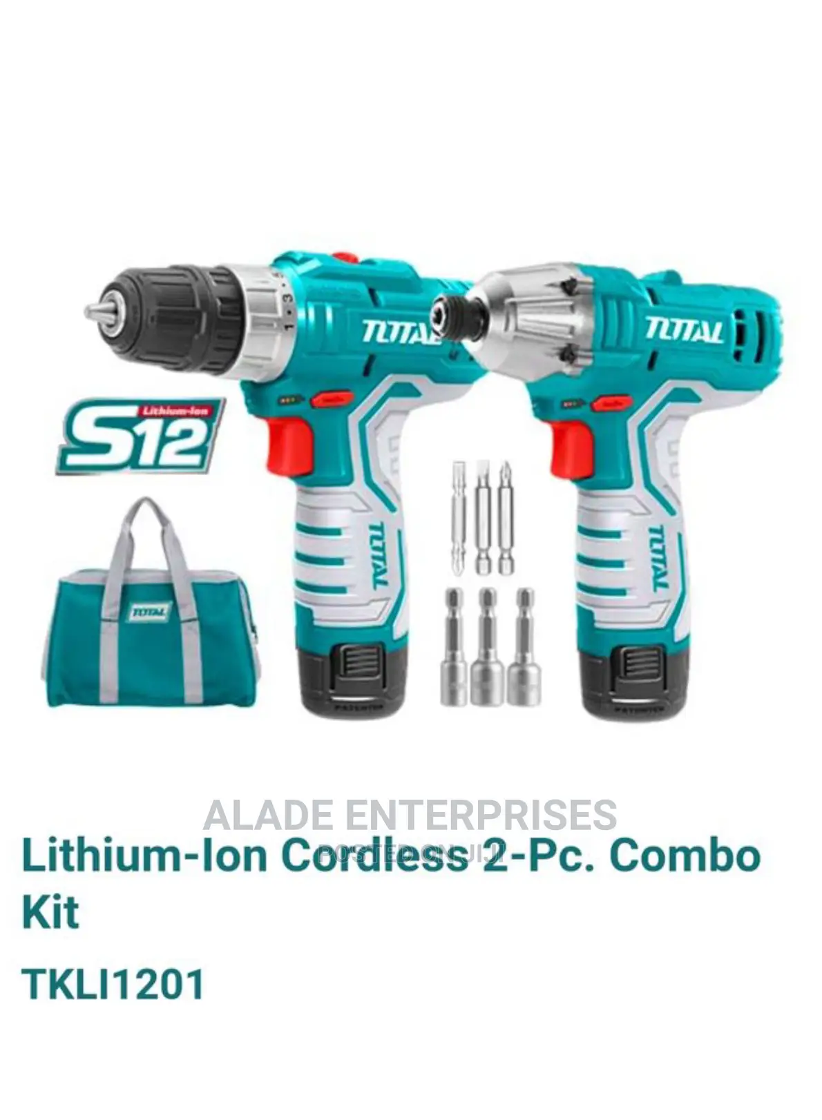 TOTAL Lithium-Ion Cordless 2-Pc. Combo Kit TKLI1201