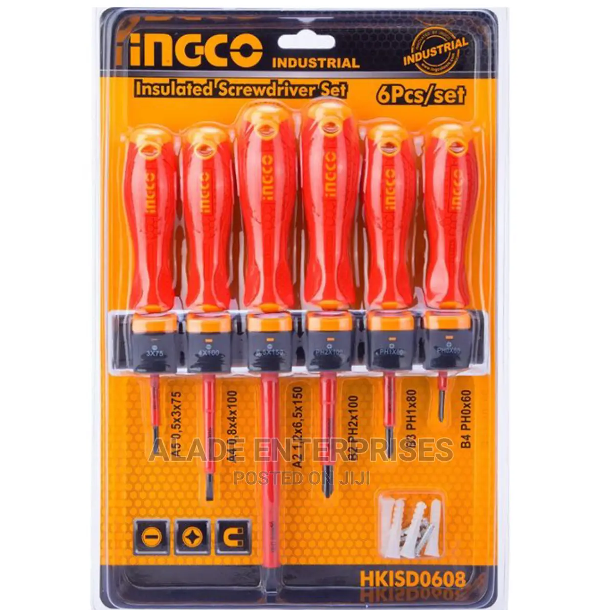 Ingco 6pcs Insulated Electrician Screwdriver