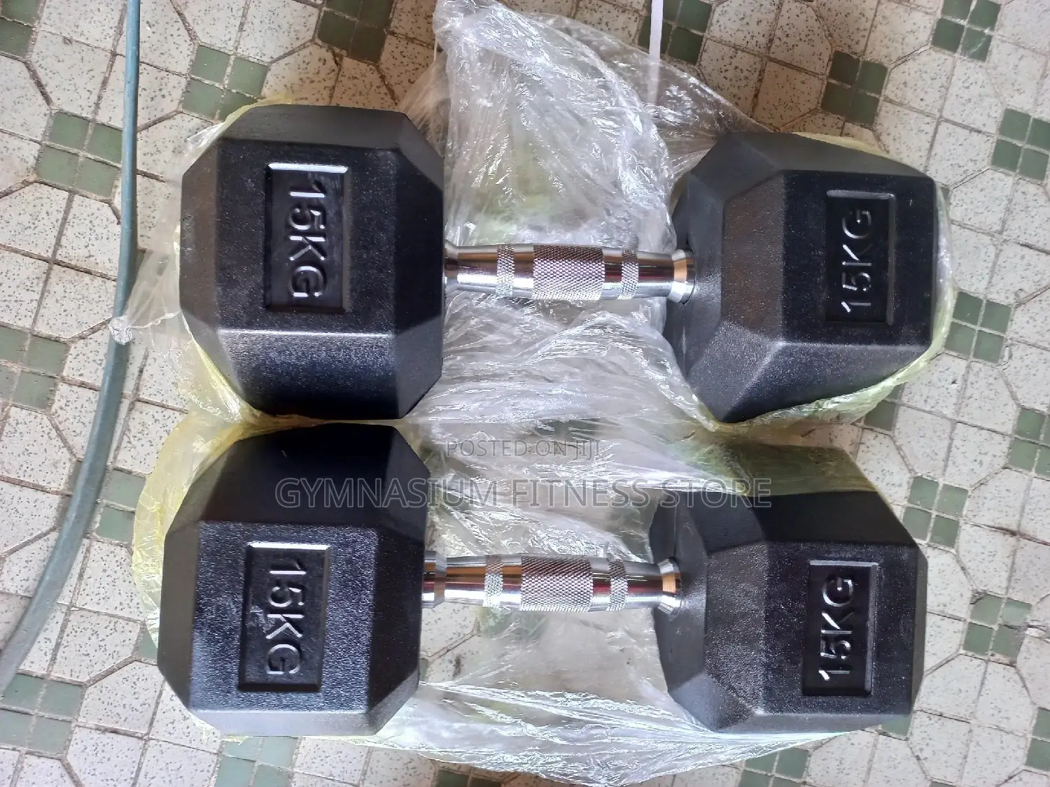 Pair of 15kg Hexagonal 1