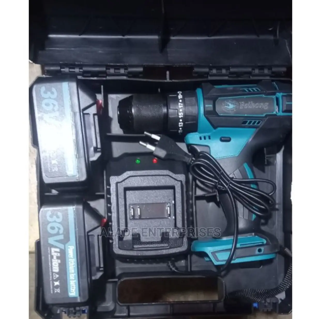 36V Cordless Drill With Iron Chuck and Two Batteries