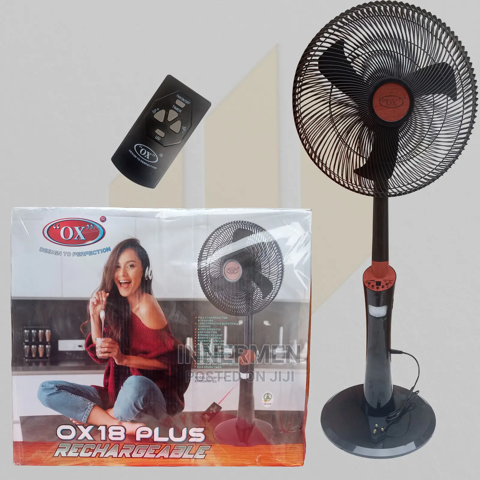 Ox Plus 18inches Rechargeable Fan