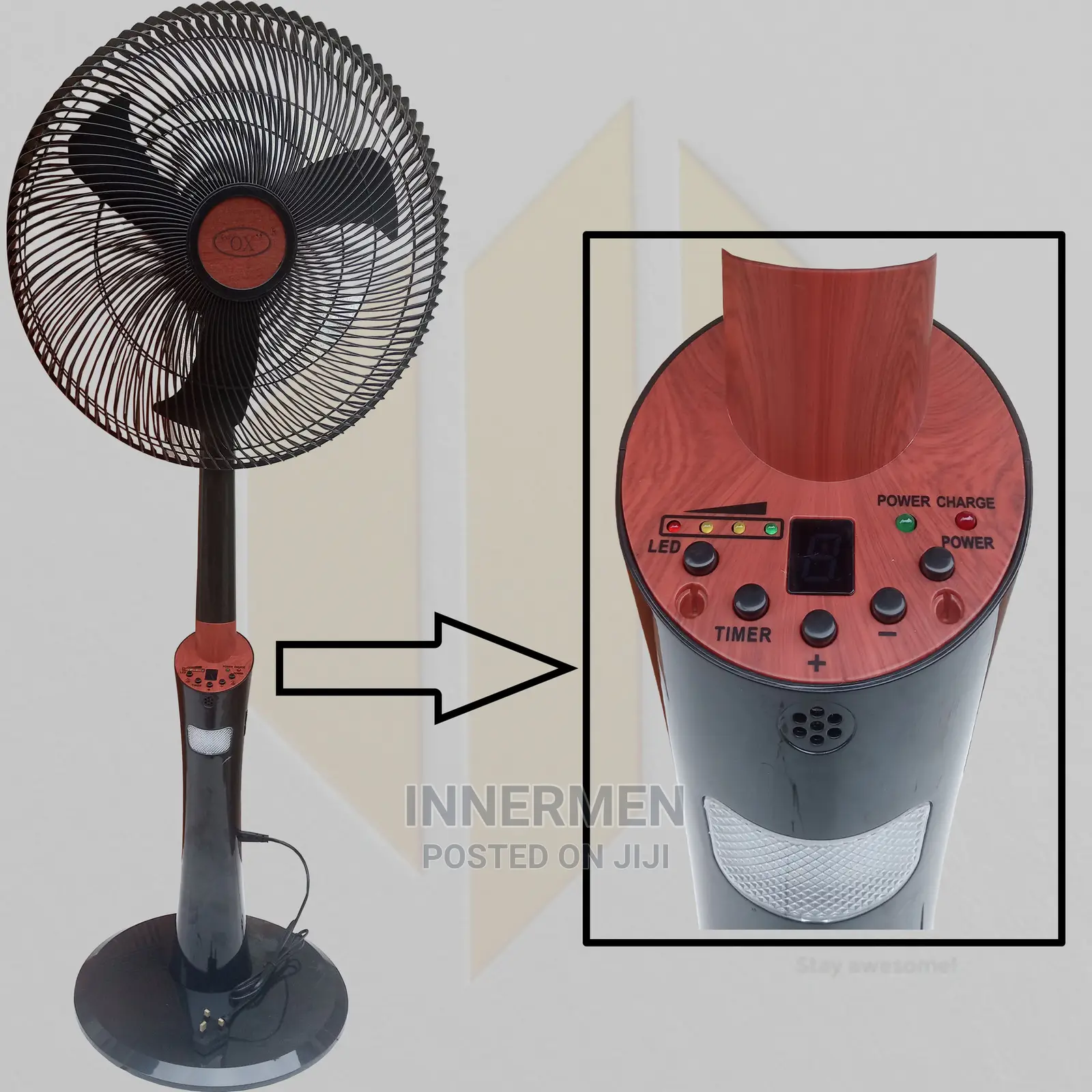 Ox Plus 18inches Rechargeable Fan