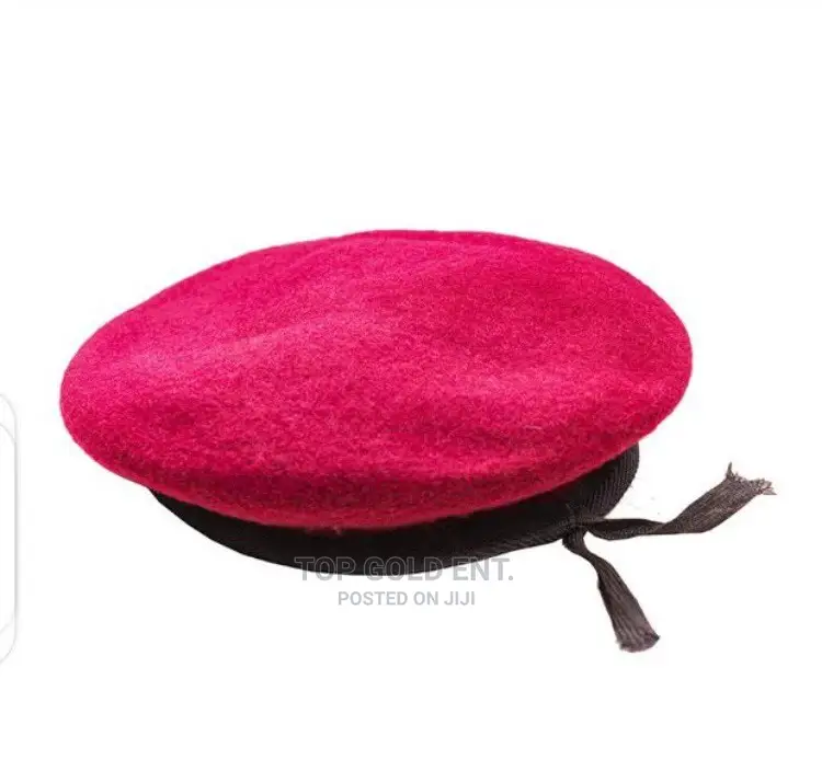 White/Red Beret Cap