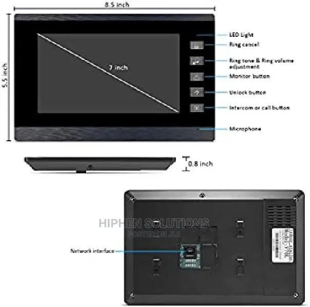 Wired 7 Inch Color Monitor Video