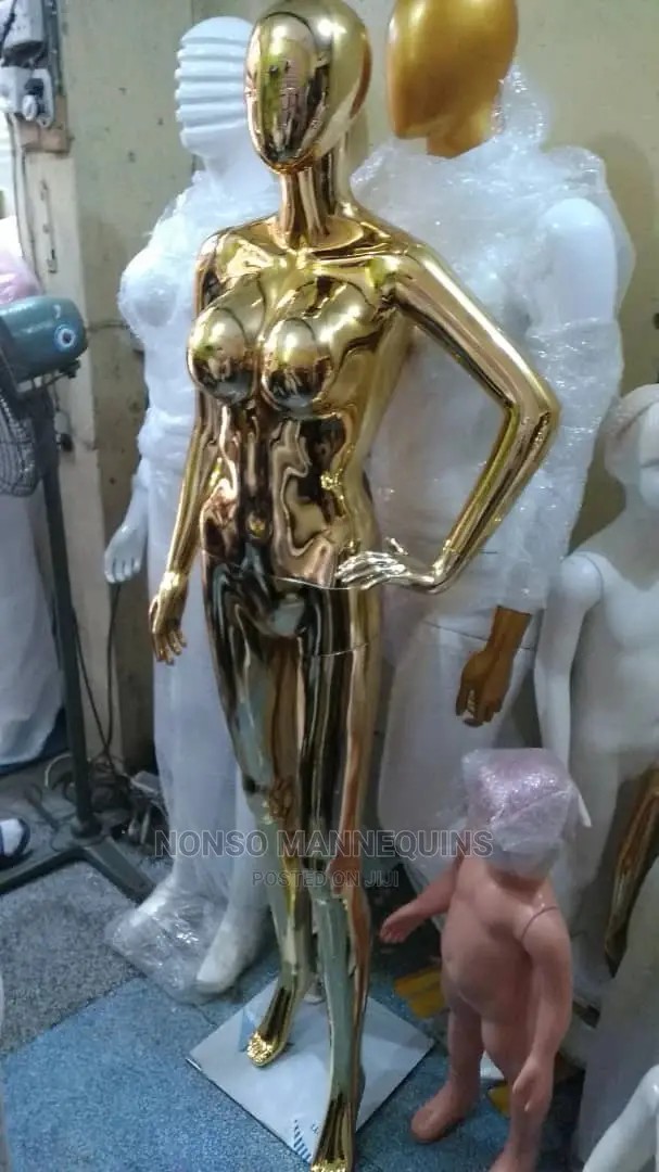 Size 10 Gold Chrome Faceless Female MANNEQUIN