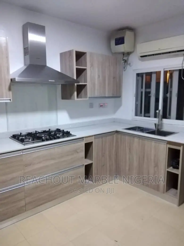 Kitchen Cabinet Fabrication With Marble Counter Top