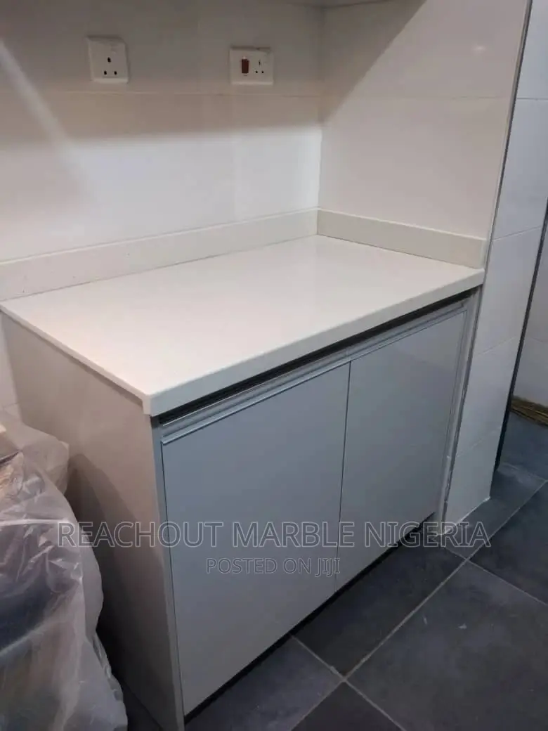 Kitchen Cabinet Fabrication With Marble Counter Top