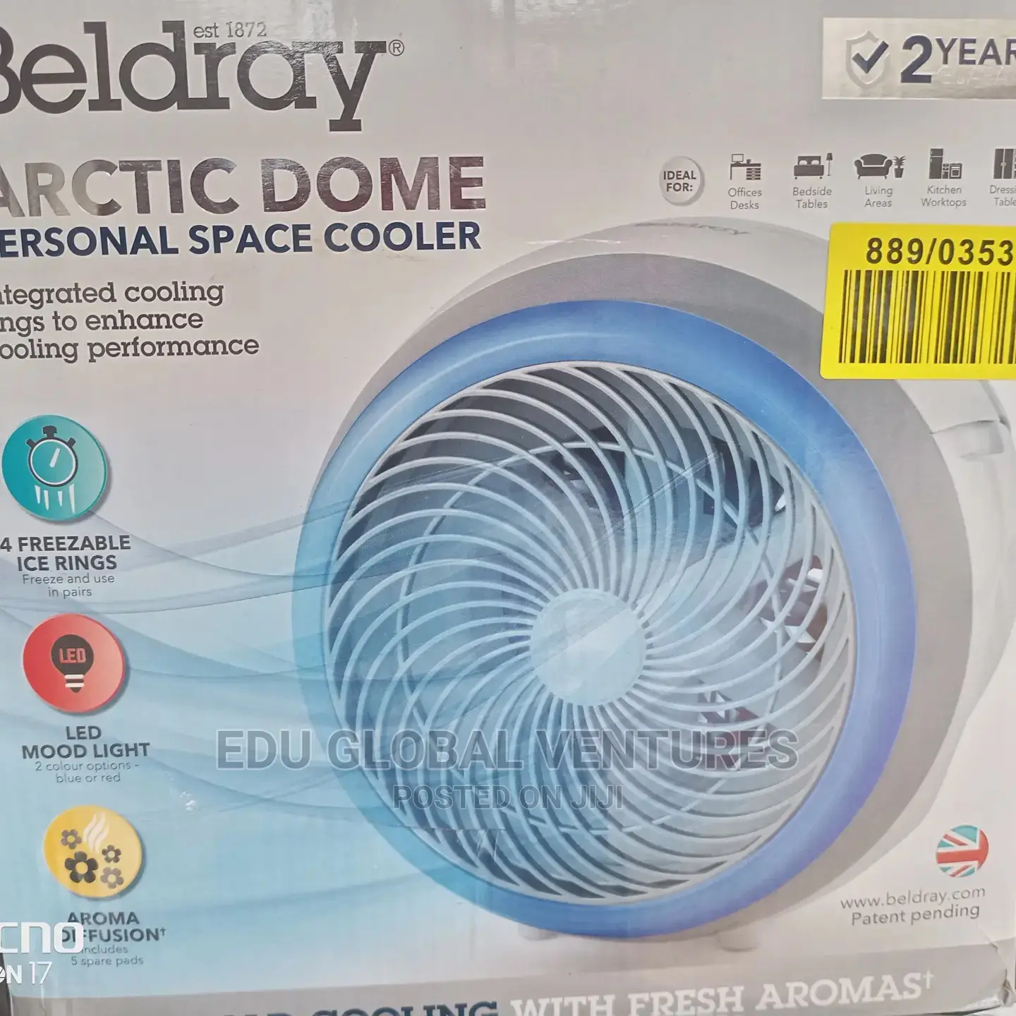 Beldray Arctic Dome Personal Space Cooler, 4 Ice Packs.