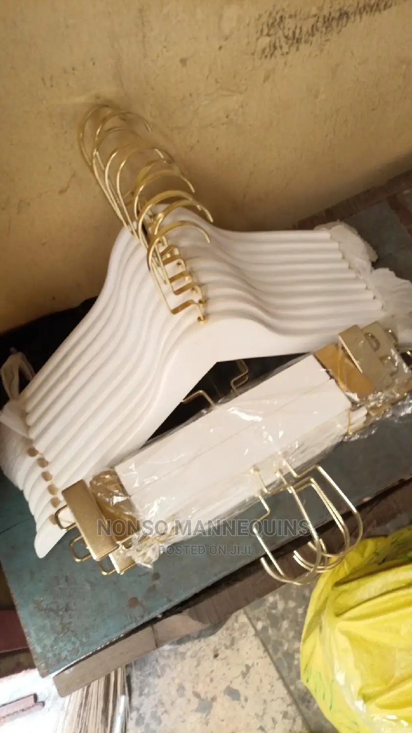 White Wooden Shirts and Trousers Hangers