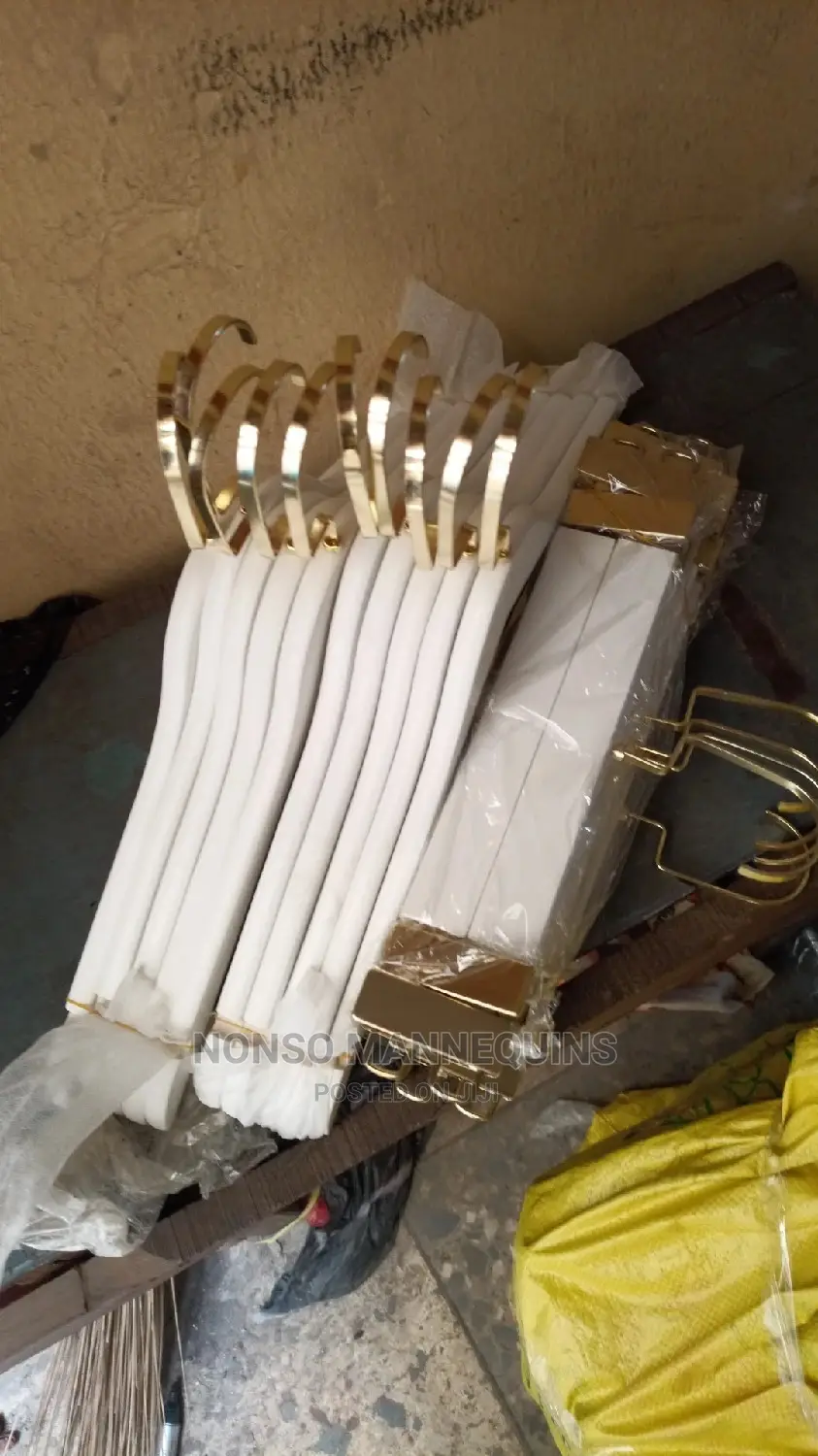 White Wooden Shirts and Trousers Hangers
