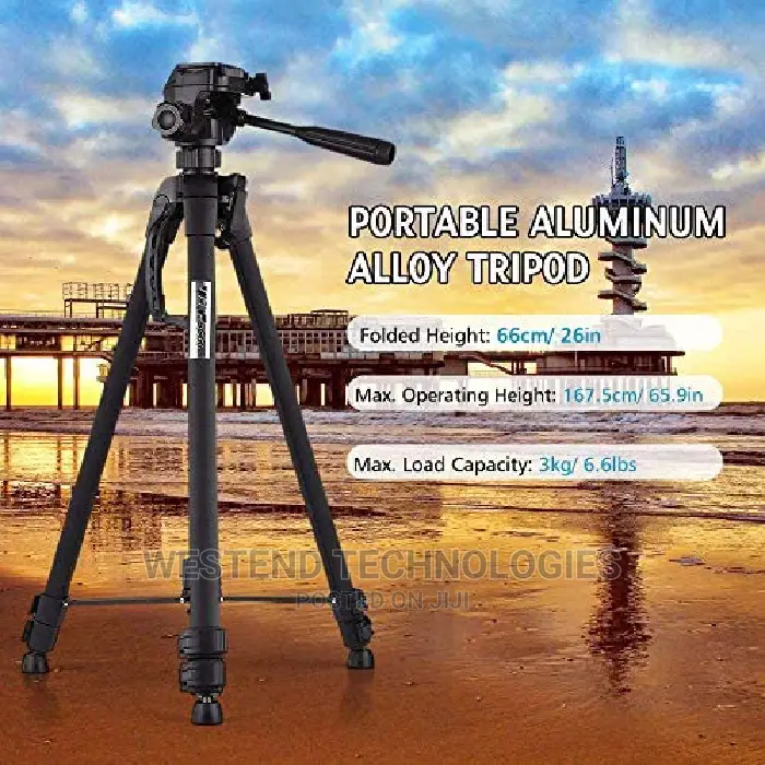 Heavy Duty Tripod Stand for Camera and Phones 6ft Height