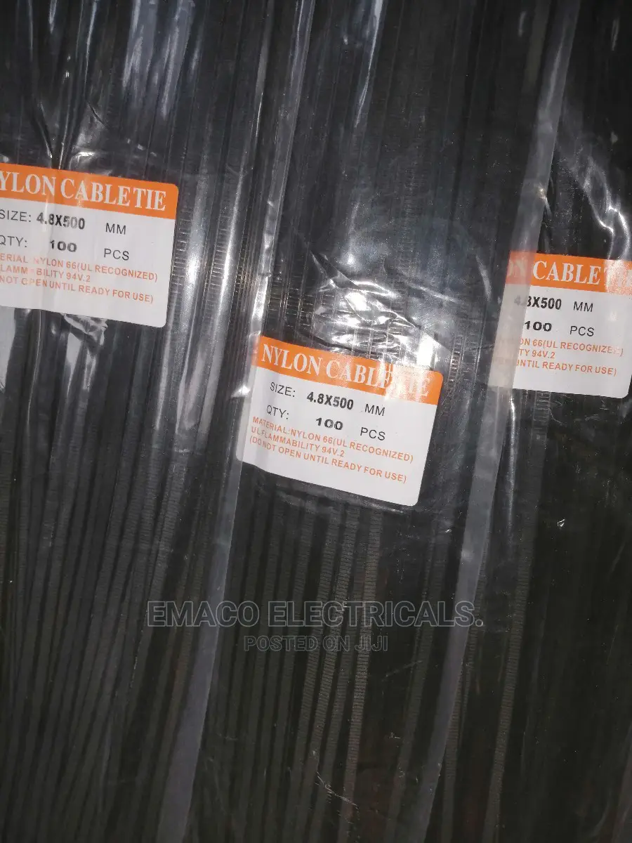 Nylon Black Cable Tie 500mm X 4.8 100pcs Per Packet