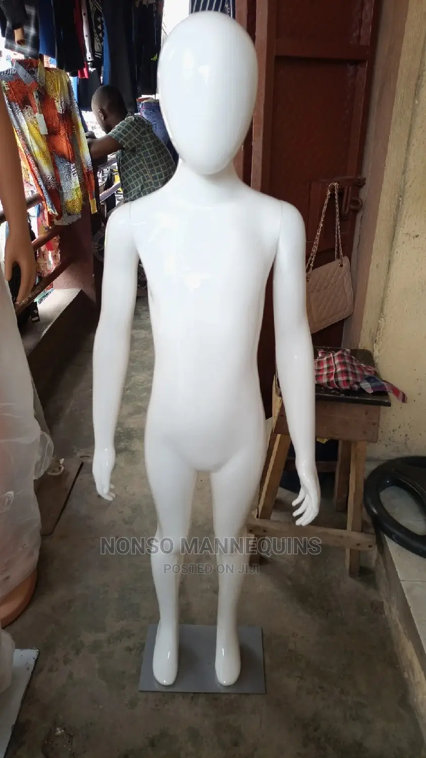 Age 5 To 12 Years Glossy White Faceless Kids Mannequins