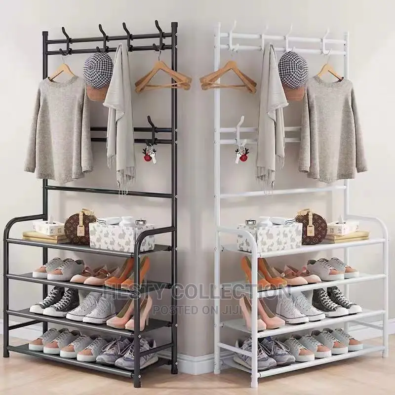 Cloth Hanger With Multifunctional 4 And 5 Tier Shoe Rack