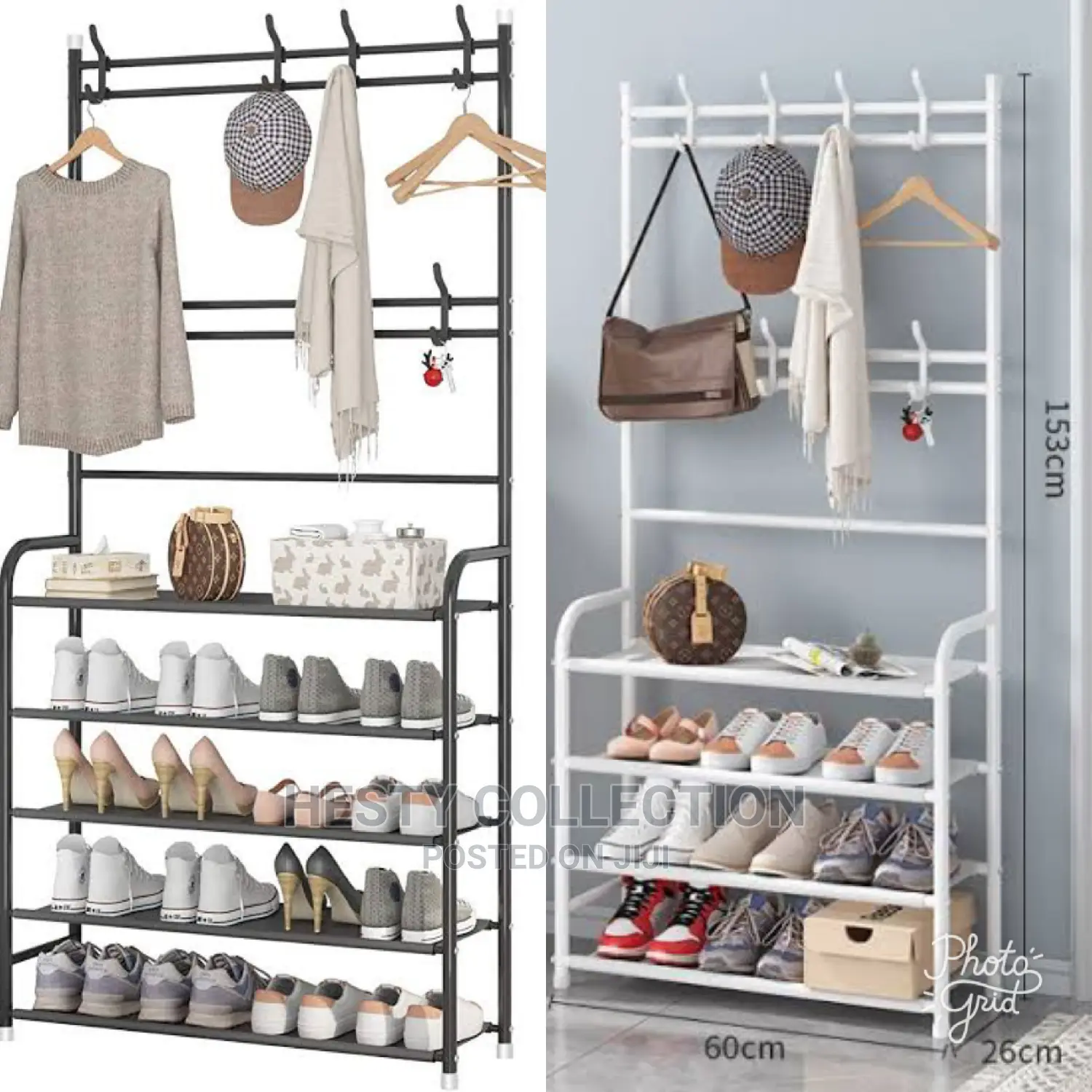 Cloth Hanger With Multifunctional 4 And 5 Tier Shoe Rack