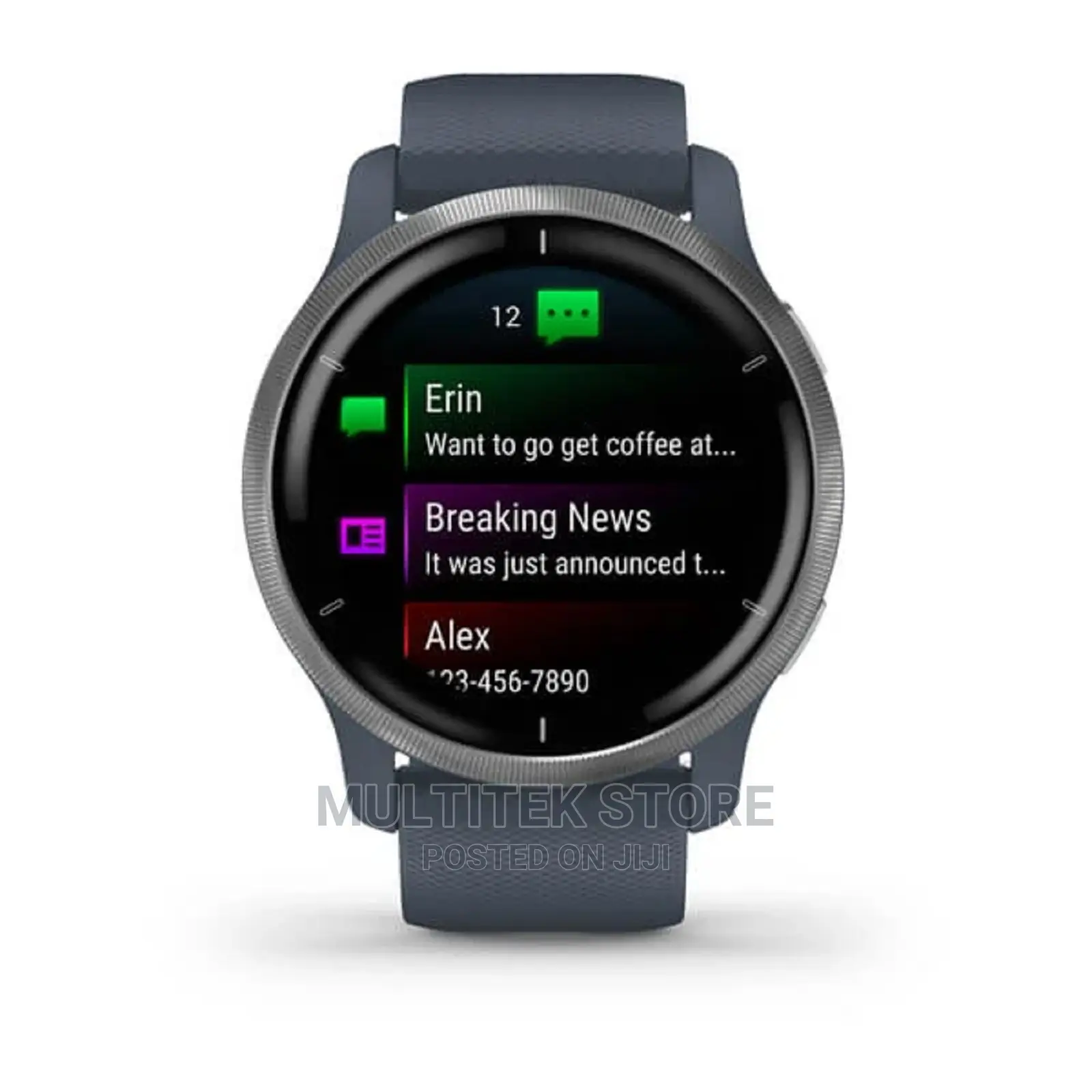 Garmin Venu 2 Silver Stainless Steel Bezel With Siliconeband