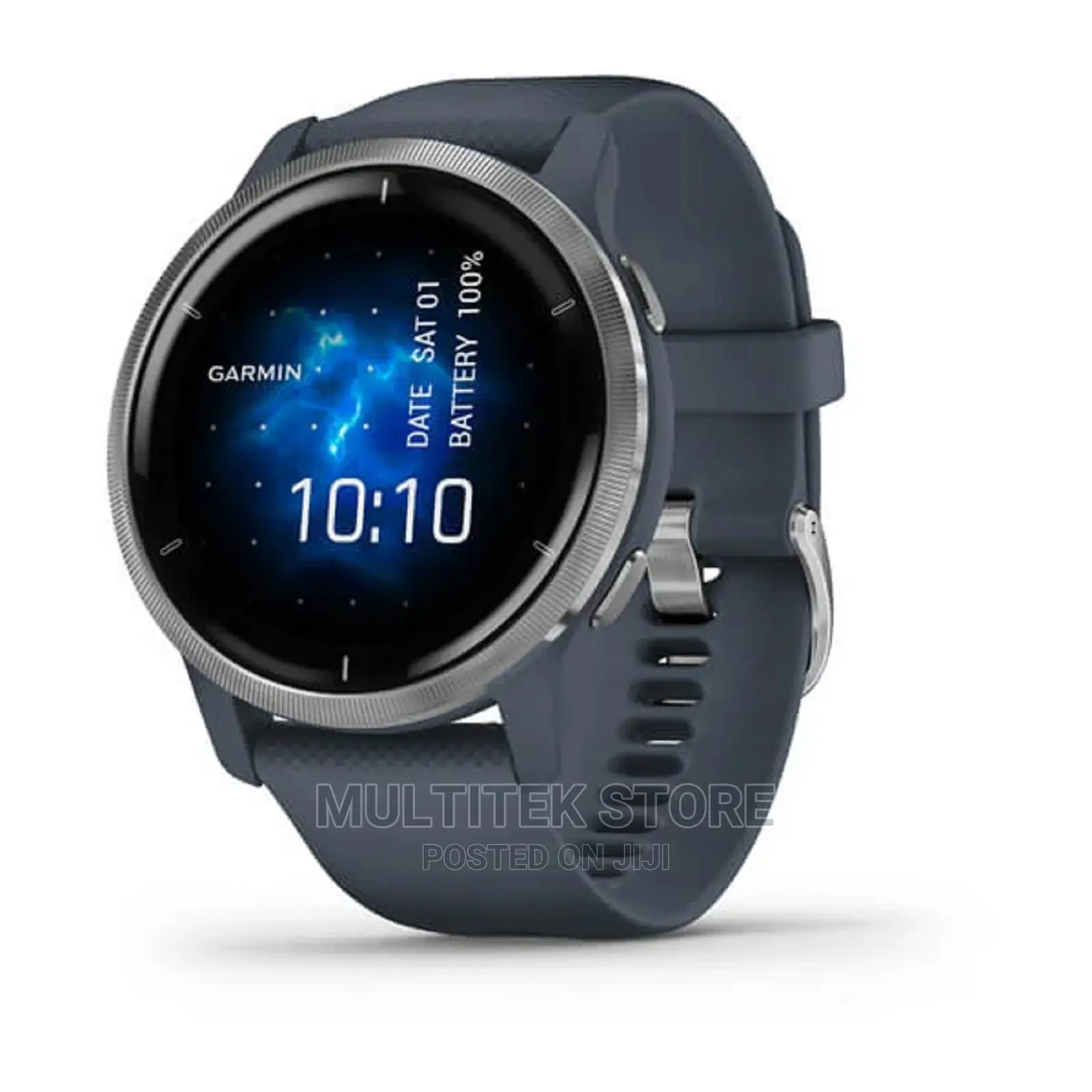 Garmin Venu 2 Silver Stainless Steel Bezel With Siliconeband