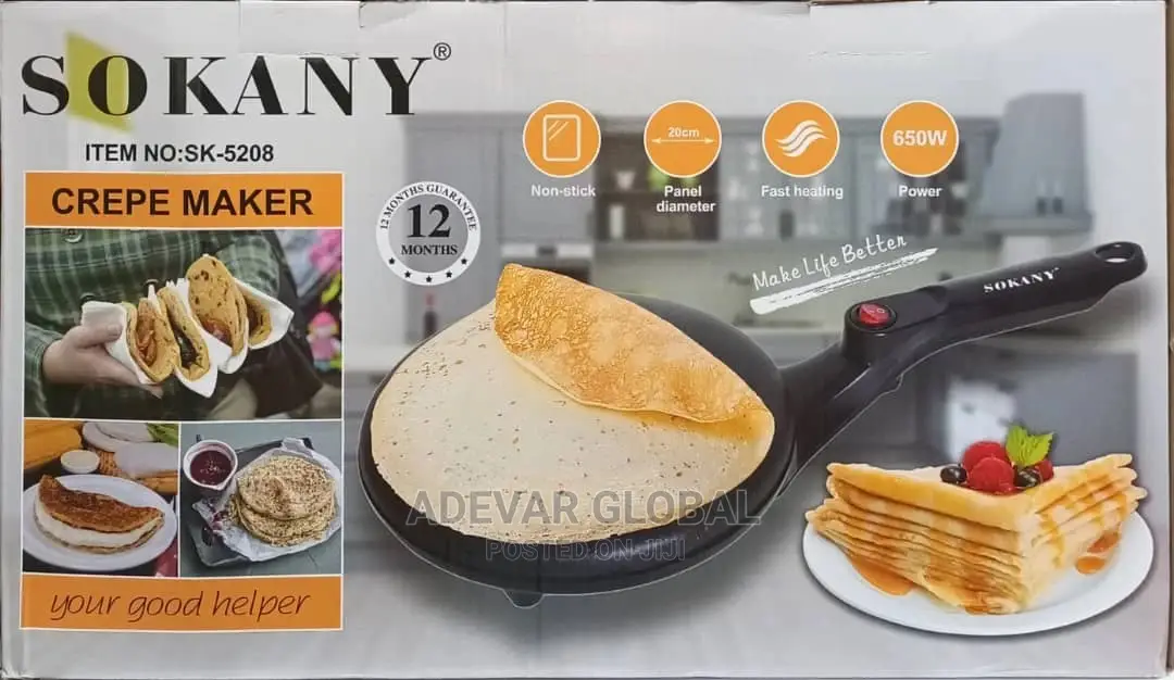 Sokany Electric Non Stick Pancake Crepe Maker