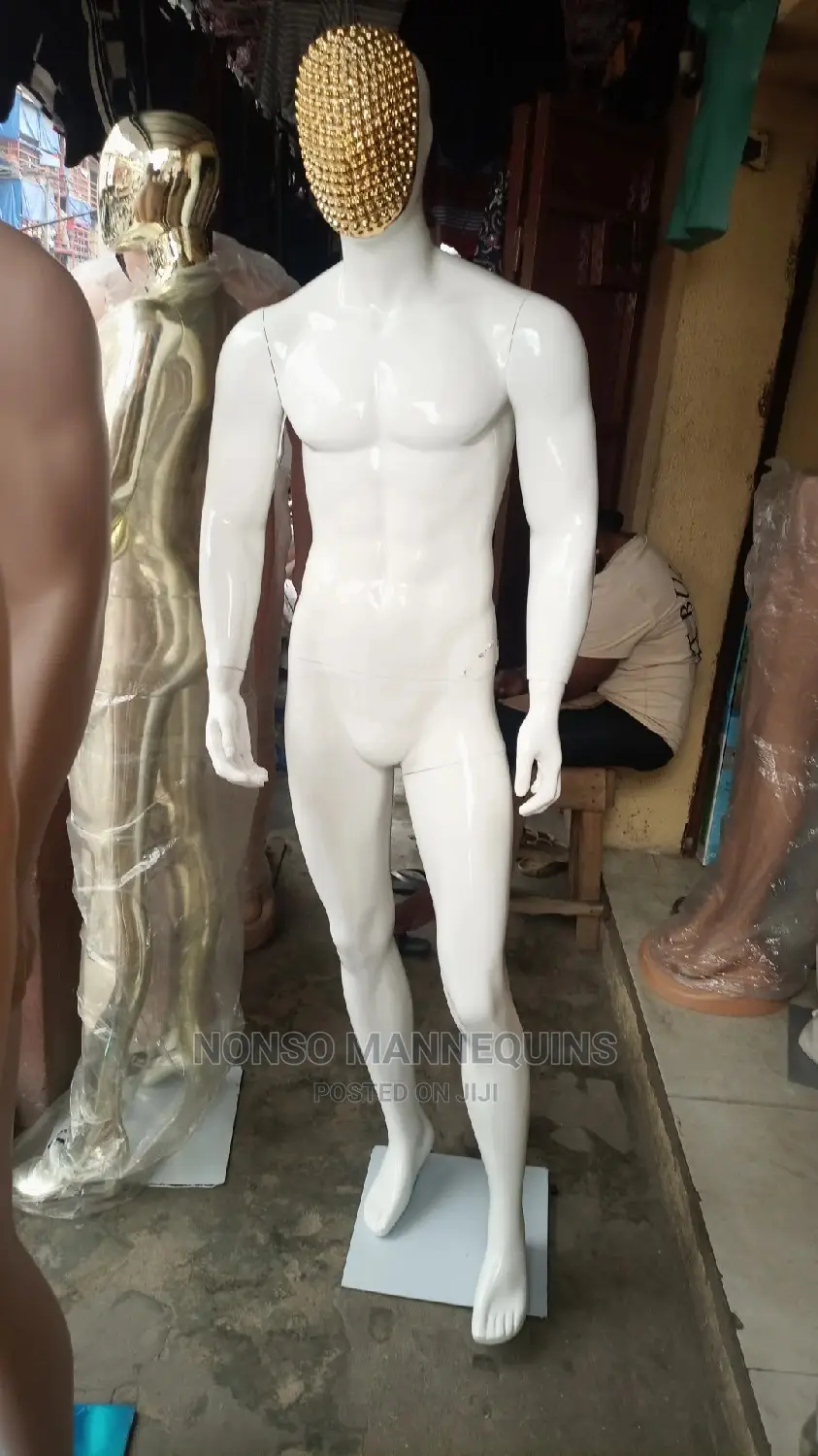 White Glossy and Fibre Body Male Full Body MANNEQUIN