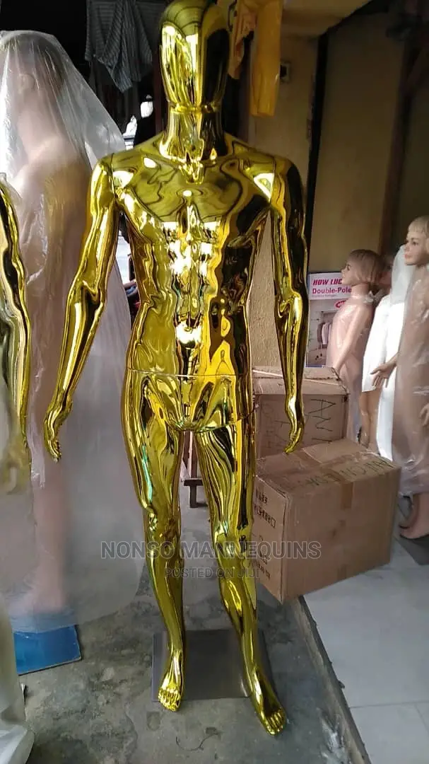 Male Faceless Gold Chrome Full Body MANNEQUIN