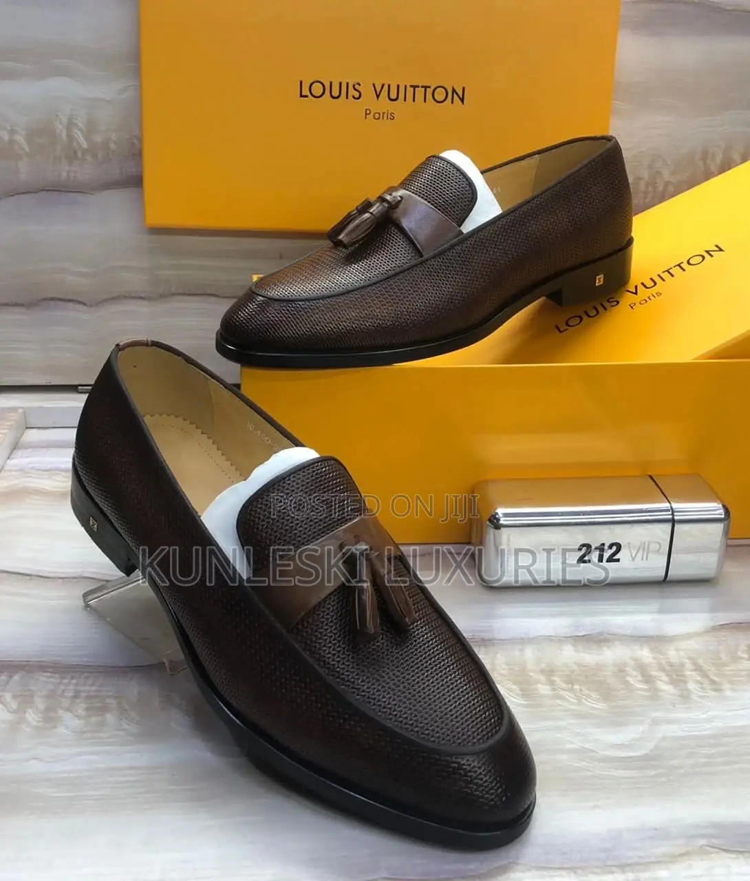 Original Louis Vuitton Leather Loafers Shoes Available