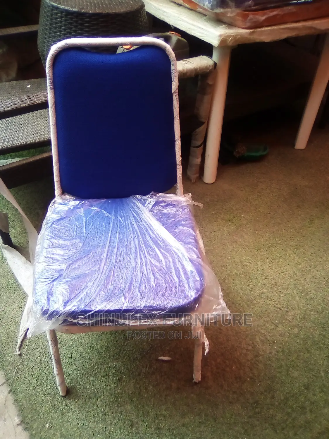 Stainless Steel Blue Chair