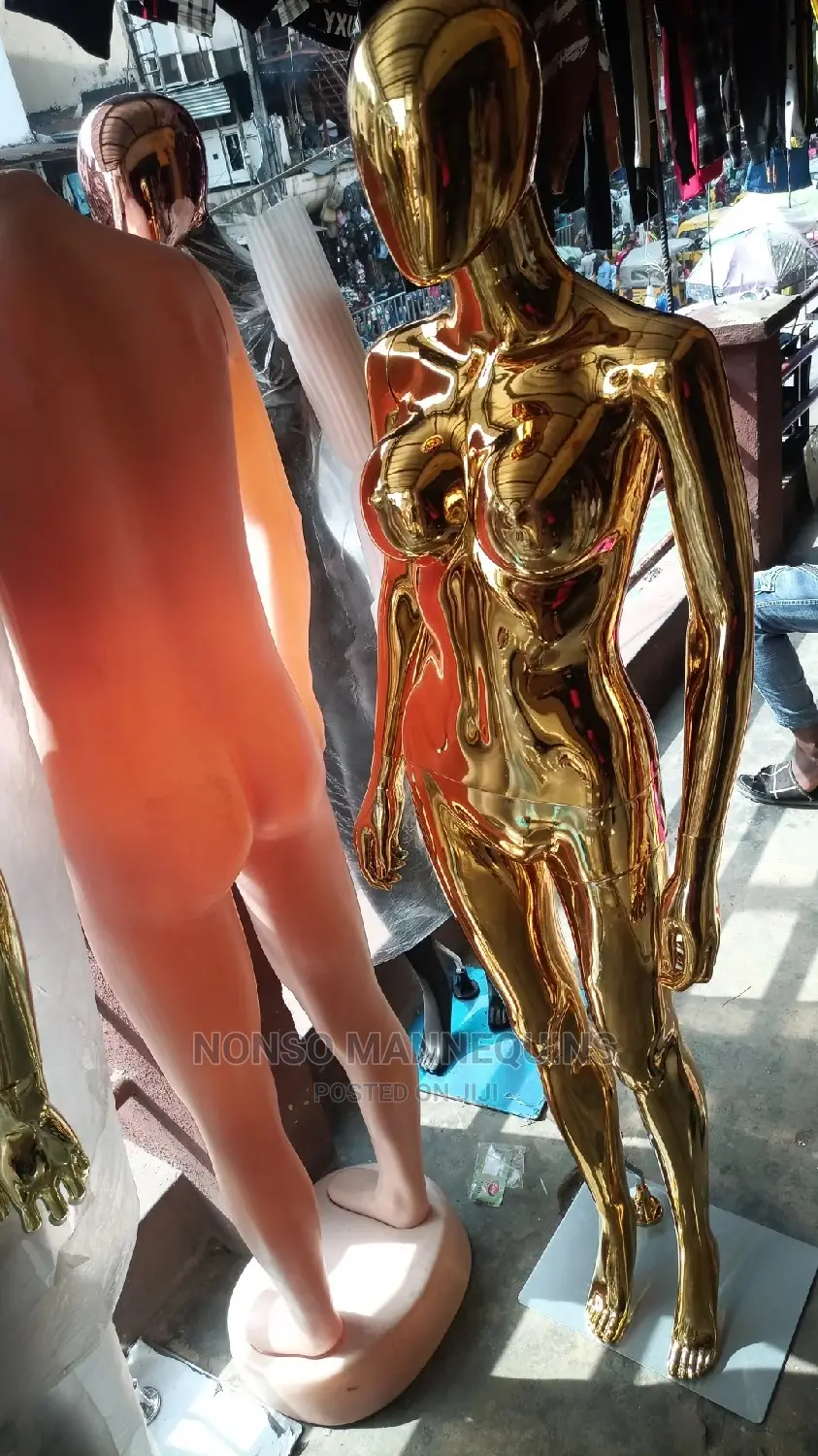 Size 8 Body With Big Breast Gold Chrome Female MANNEQUIN