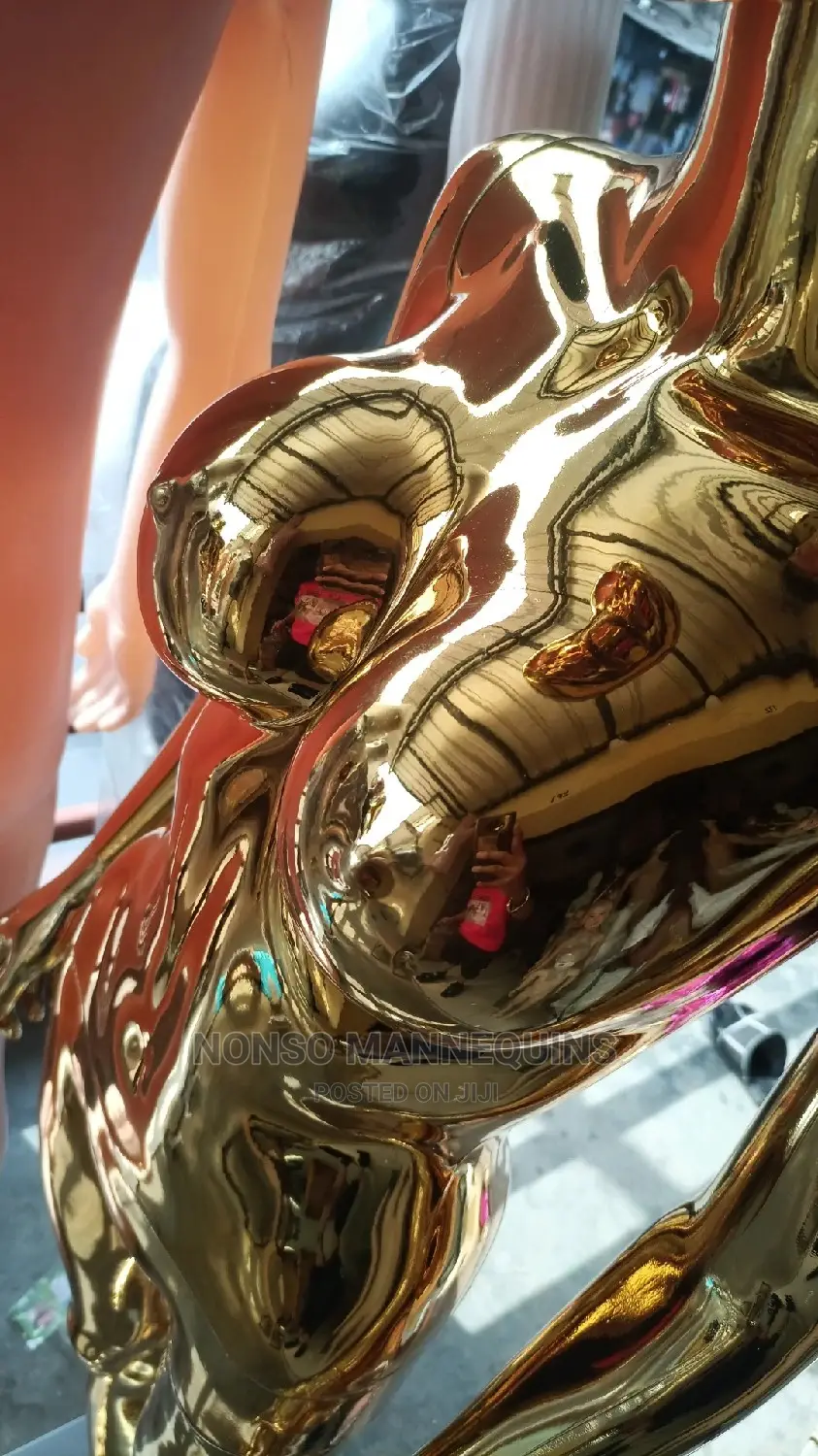 Size 8 Body With Big Breast Gold Chrome Female MANNEQUIN