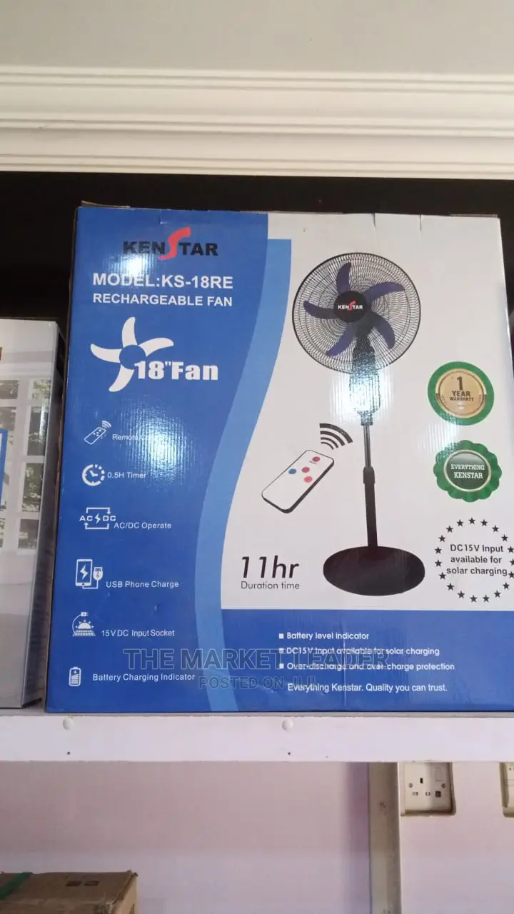 Kenstar Rechargeable Standing Fan 18"-Ks-18re