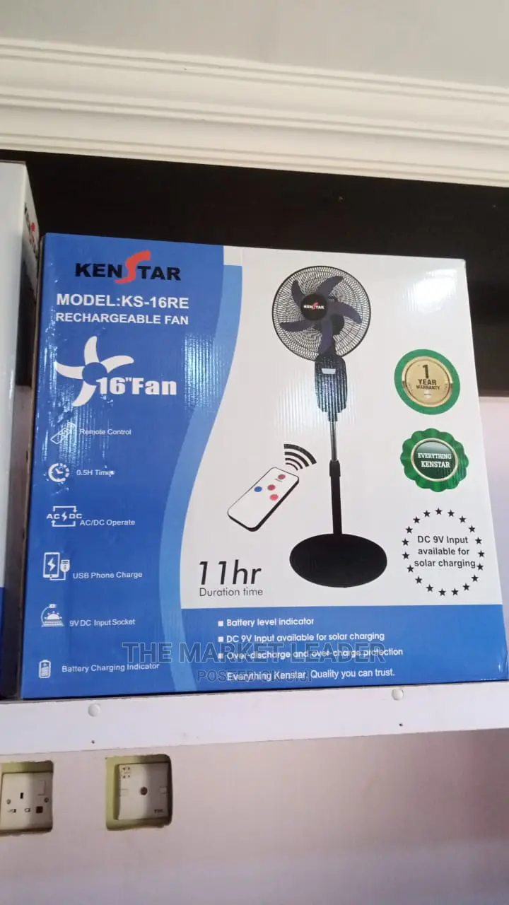 Kenstar Rechargeable Standing Fan 16" - Ks-16re