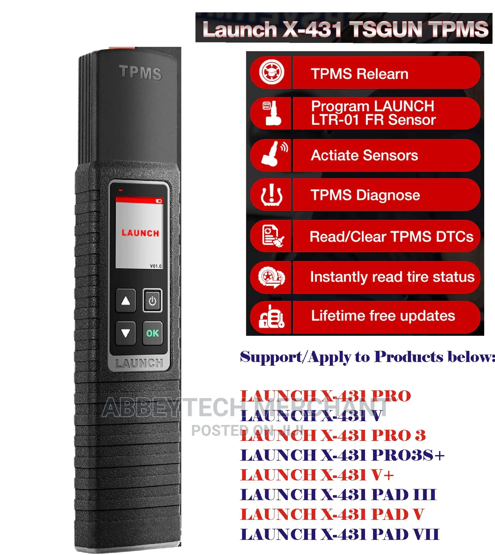 LAUNCH X431 TSGUN TPMS Learning Programming Car Scanner