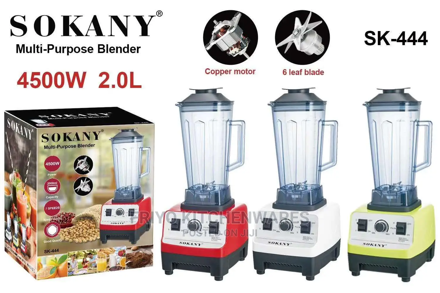 4500w Sokany Commercial Blender