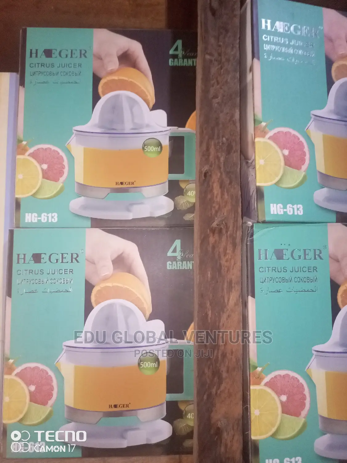Haeger Citrus Juicer HG-613 40watts,500ml Capacity.