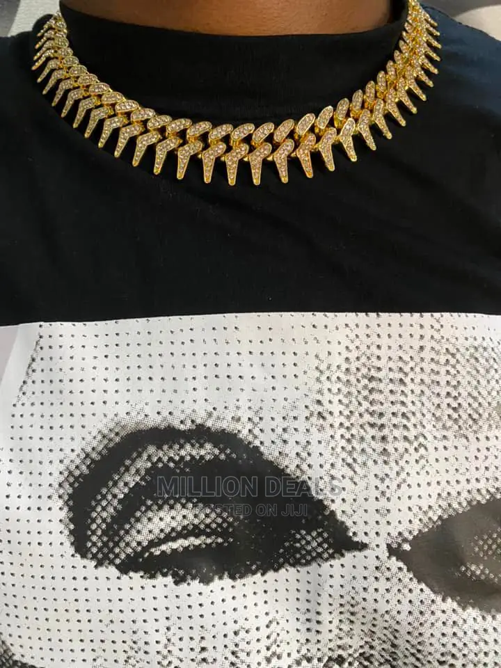 Iced Hip Hop Men's Tennis Choker Necklace Gold
