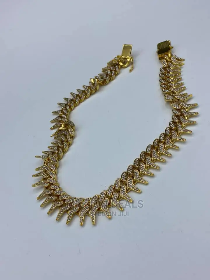 Iced Hip Hop Men's Tennis Choker Necklace Gold