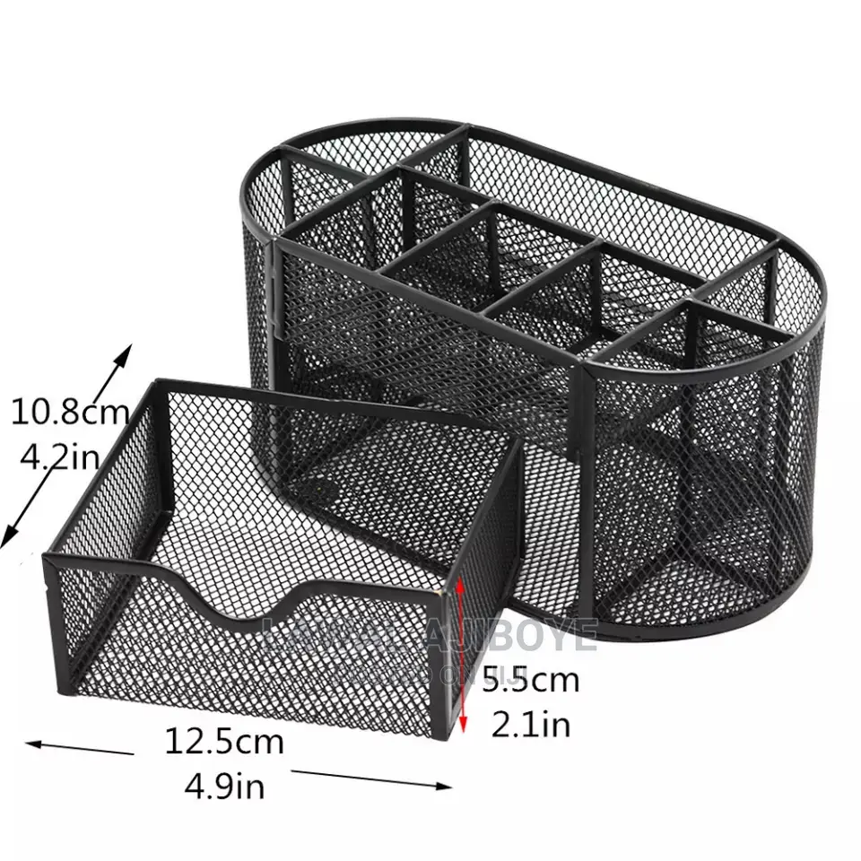 9 Storage Compartments Multi-Functional Mesh Desk Organizer