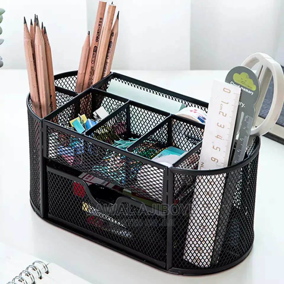 9 Storage Compartments Multi-Functional Mesh Desk Organizer