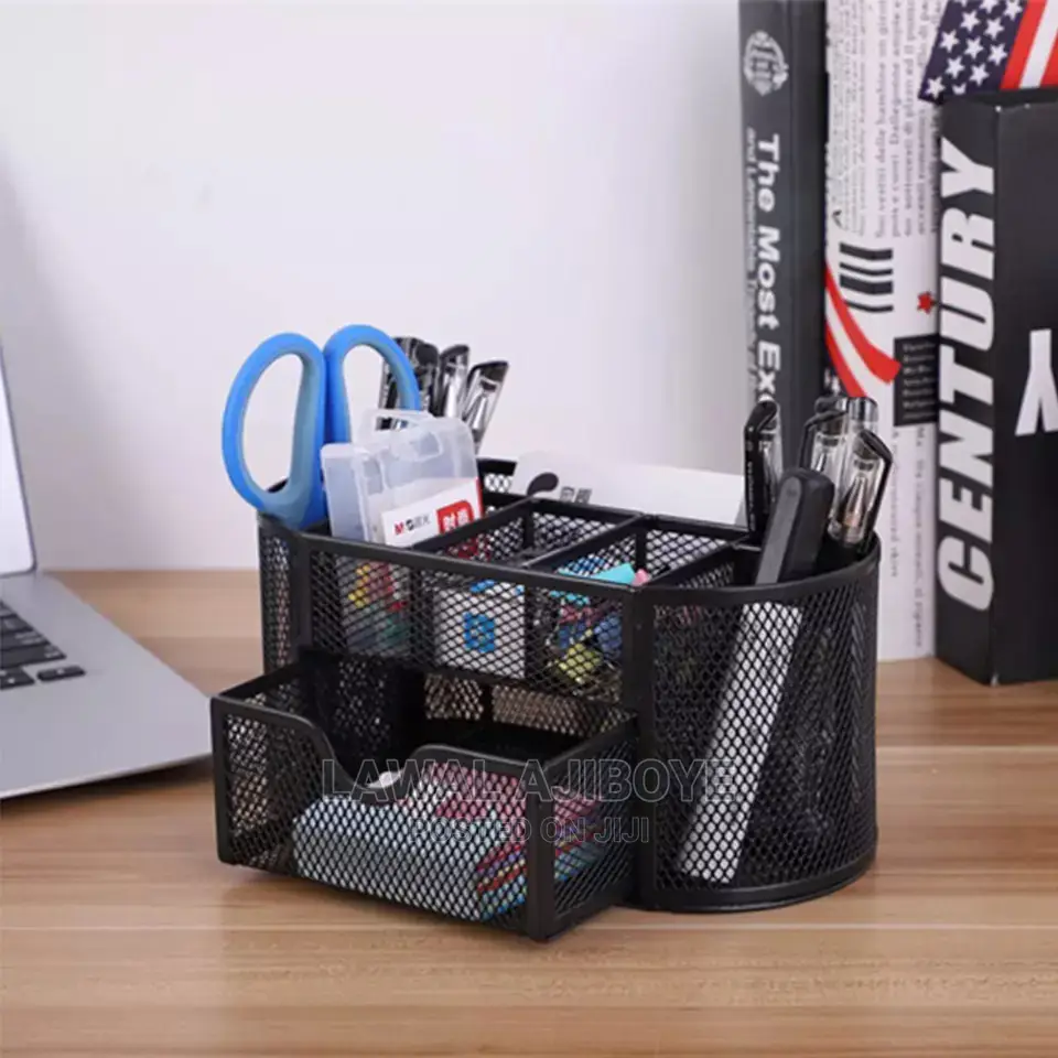 9 Storage Compartments Multi-Functional Mesh Desk Organizer