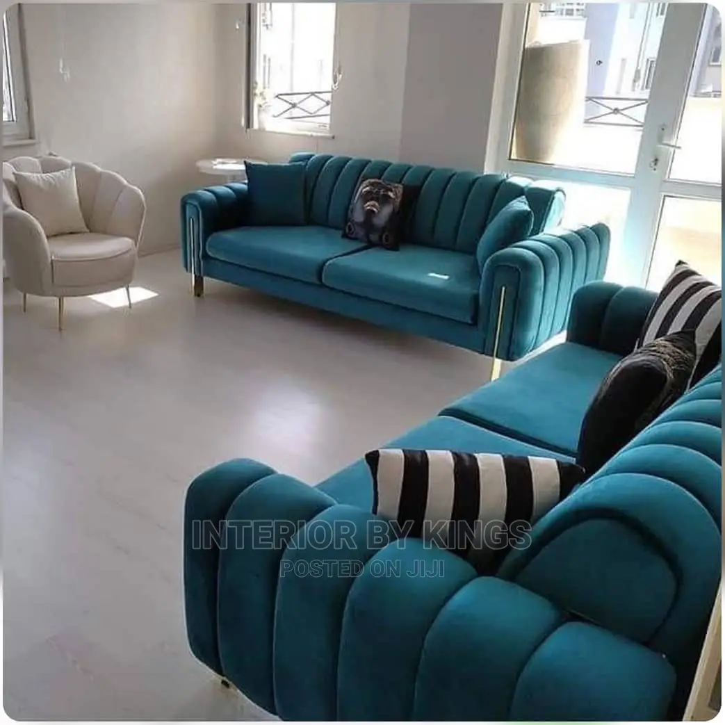 Quality 6 Seater Living Room Fabric Sofa Chair.
