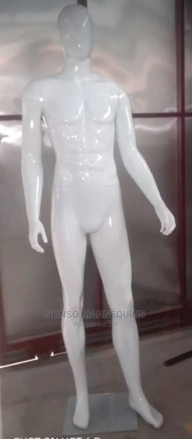Pure White Glossy Male Arcylic Display Fashion Mannequin