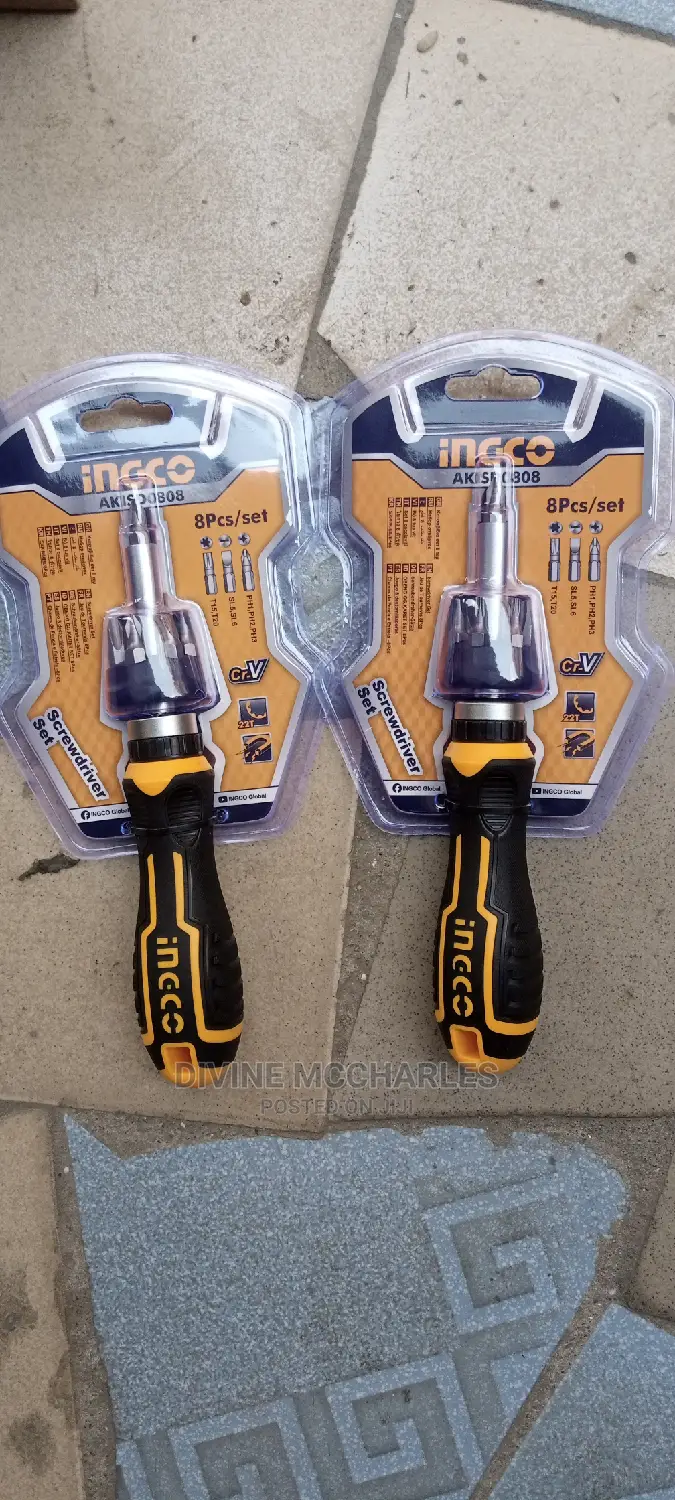 8pcs Ingco Ratchet Screw Driver