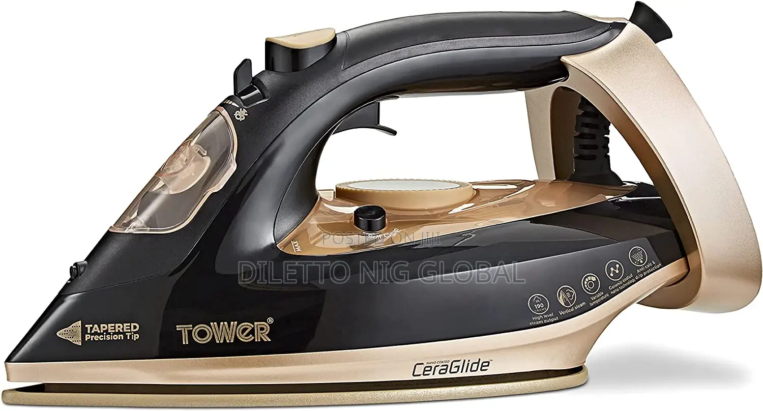 Tower Ceraglide Steam Iron With Ceramic-Coated Soleplate