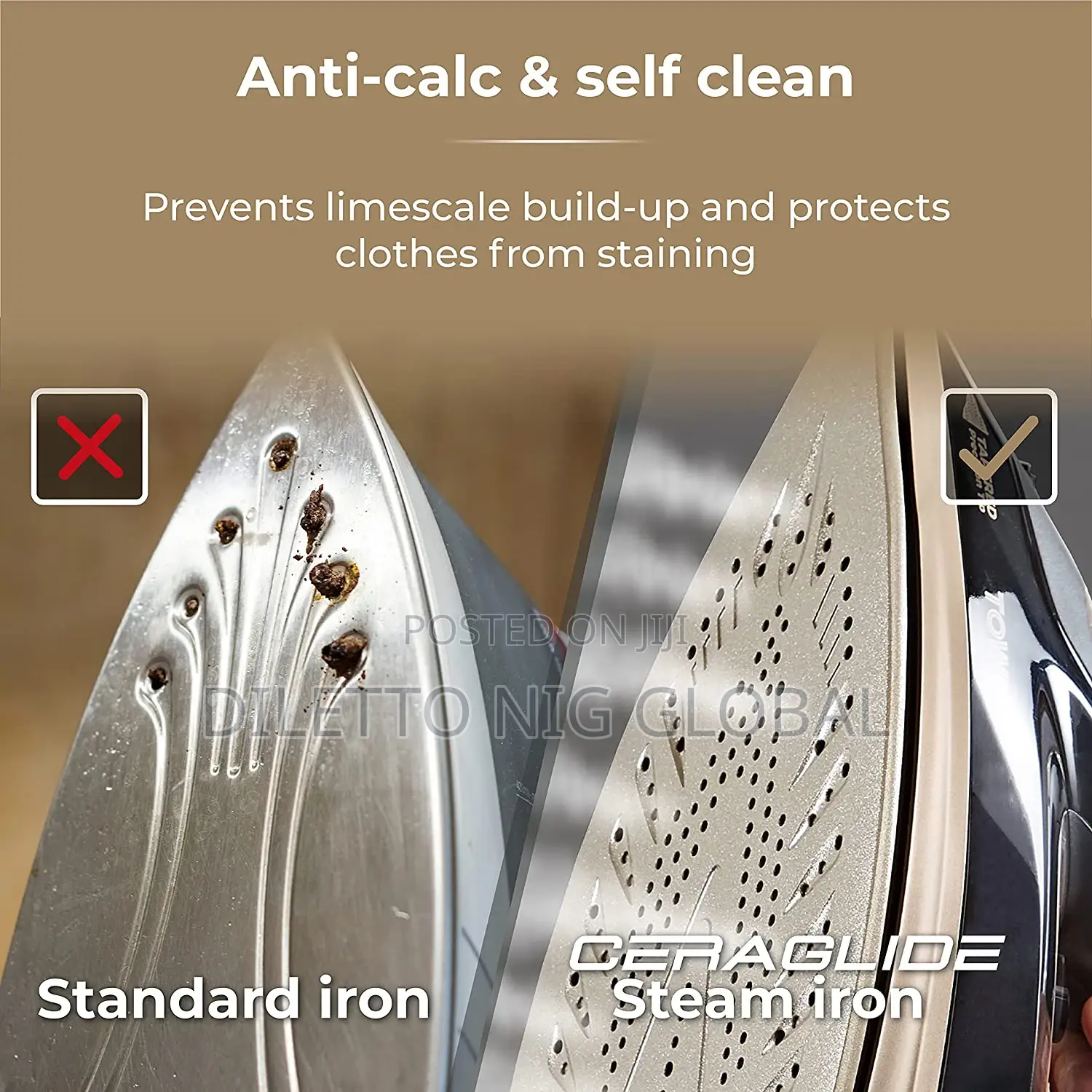 Tower Ceraglide Steam Iron With Ceramic-Coated Soleplate